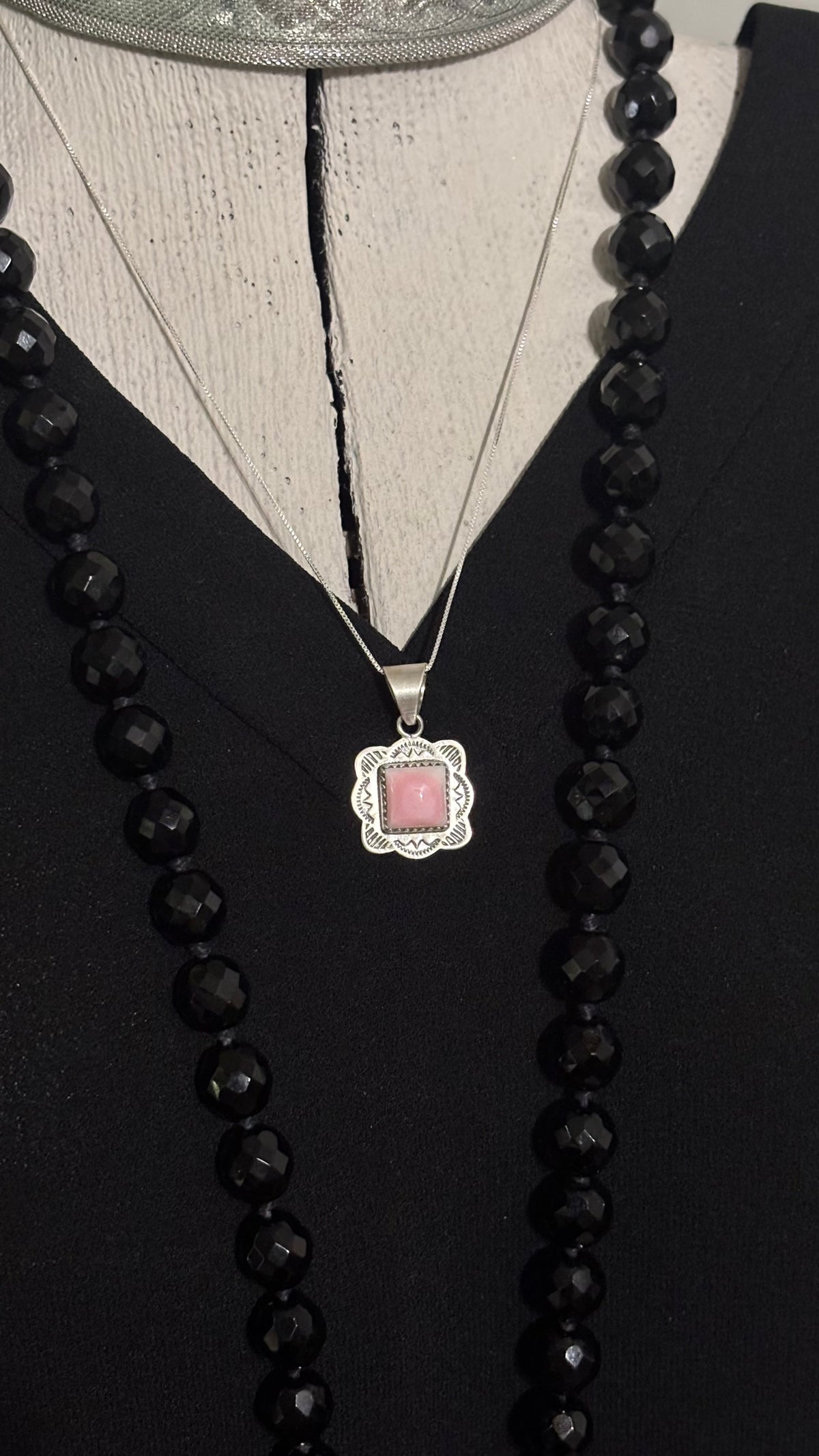 Square Pink Conch Necklace