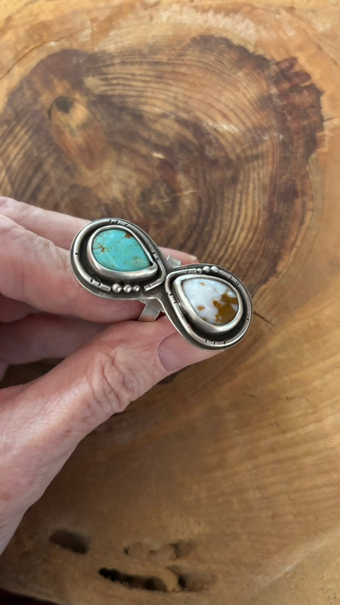 Agate and Turquoise Ring