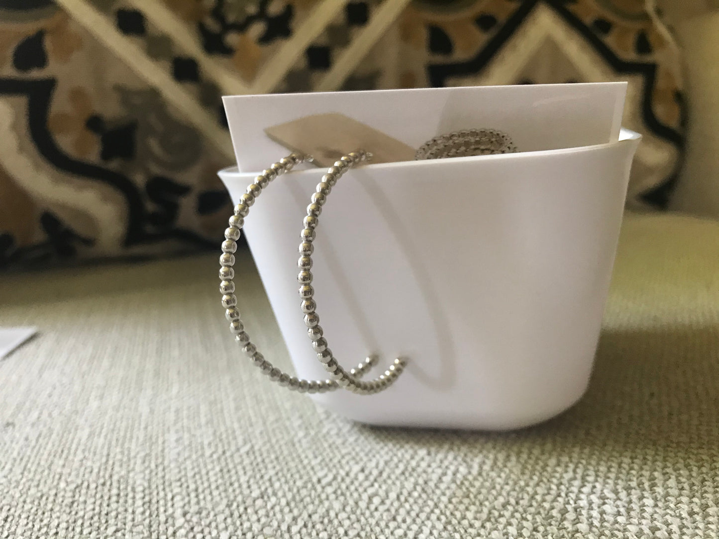 Beaded Half Hoop Earrings
