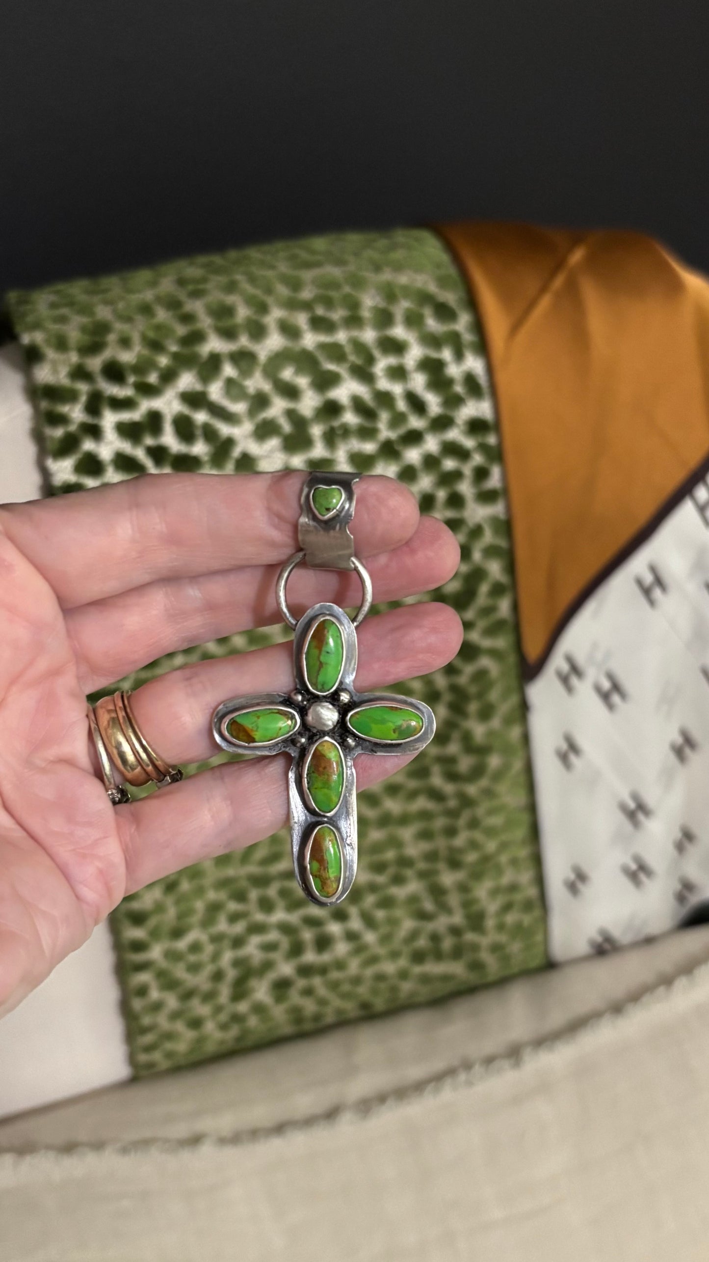 Green Mohave Turquoise Pendant