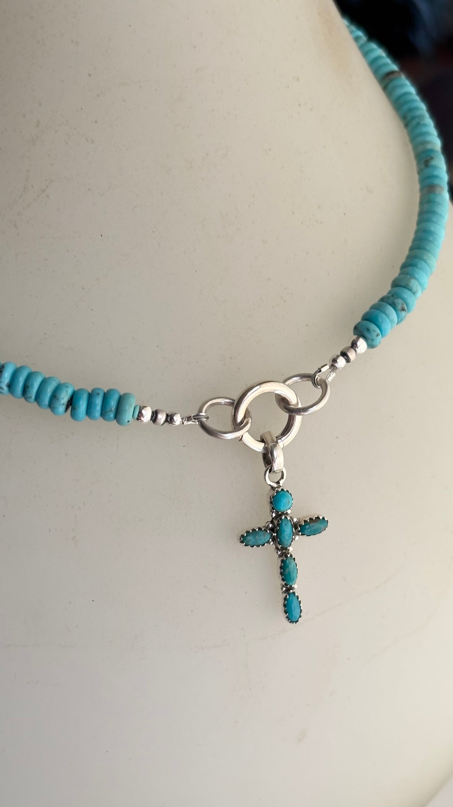 Cross and Turquoise Necklace