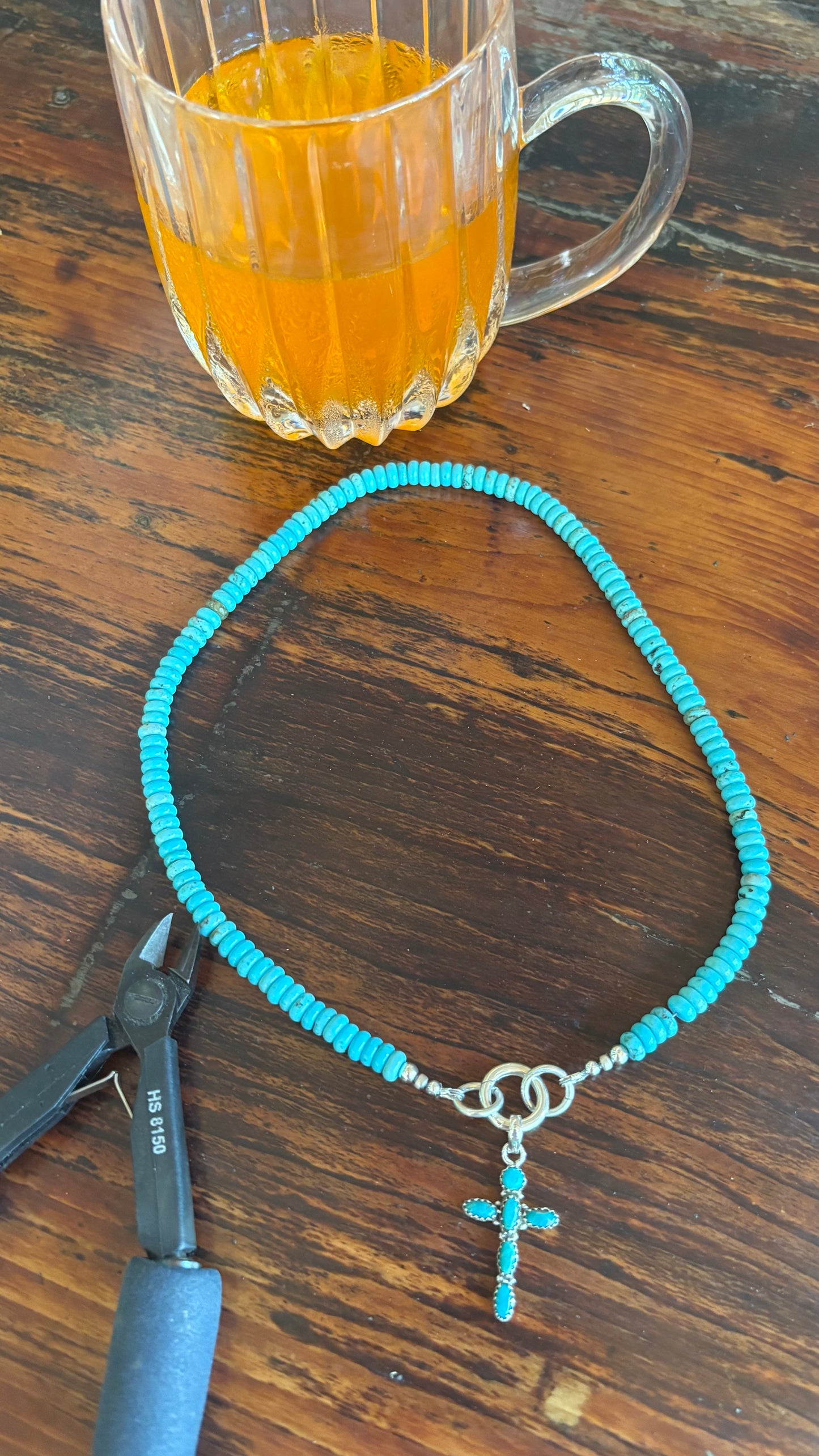 Cross and Turquoise Necklace
