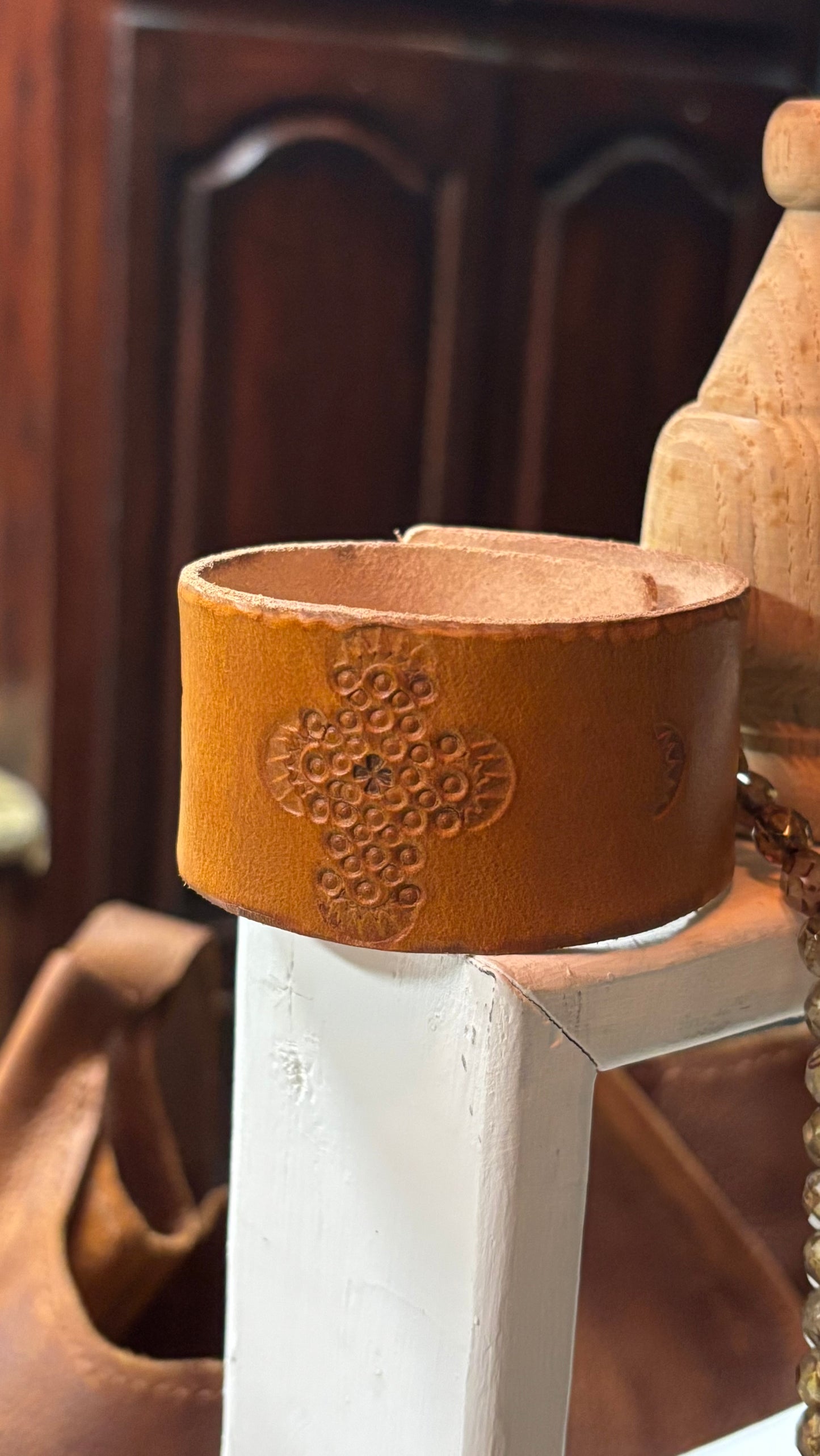 Cross Leather Cuff