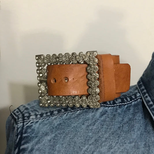 Vintage Rhinestone Buckle Bracelet￼