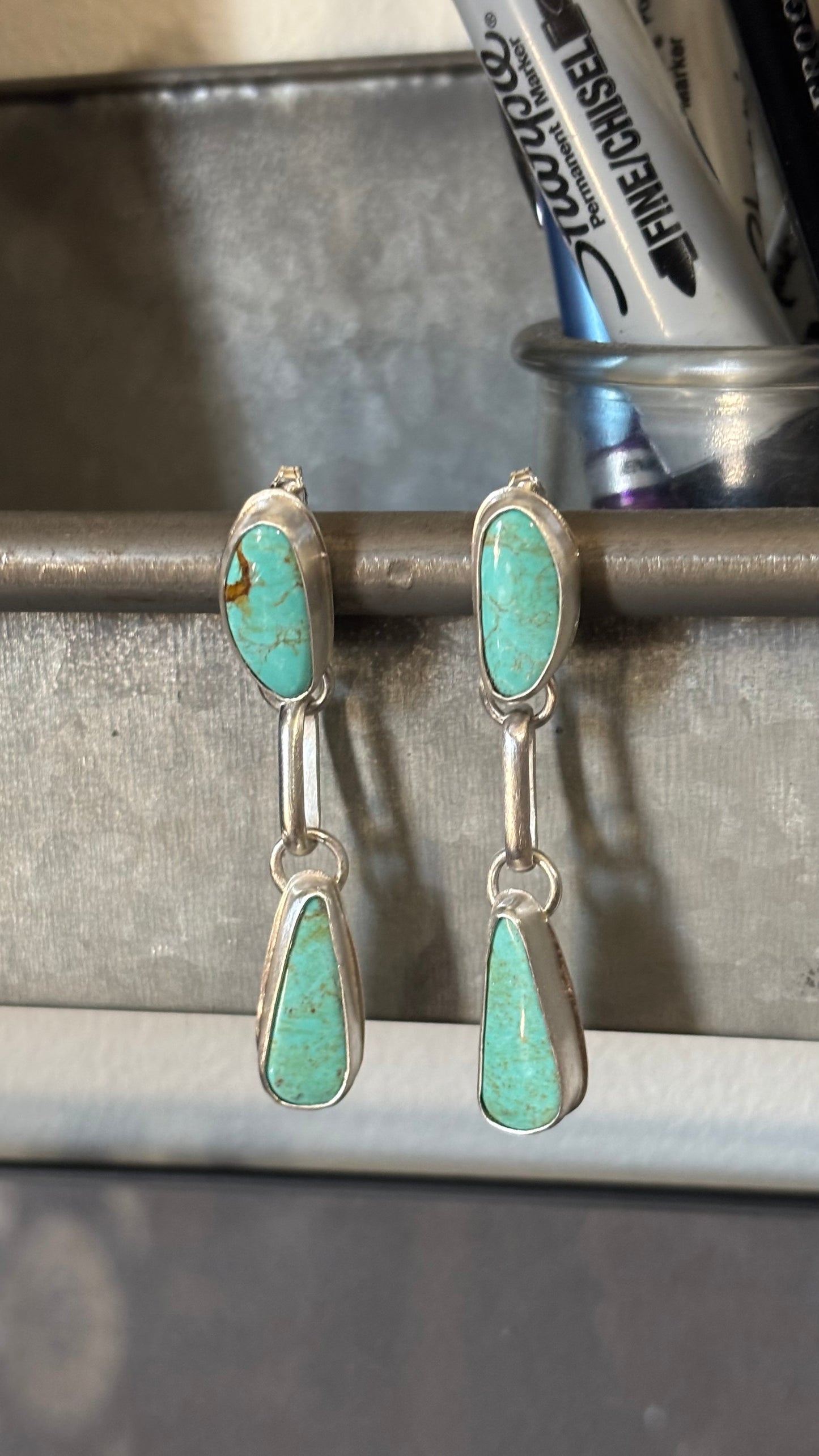 Glacier Blue Turquoise Earrings