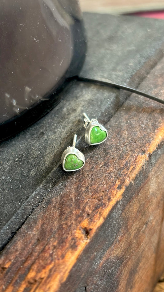 Gaspeite  Heart Earrings