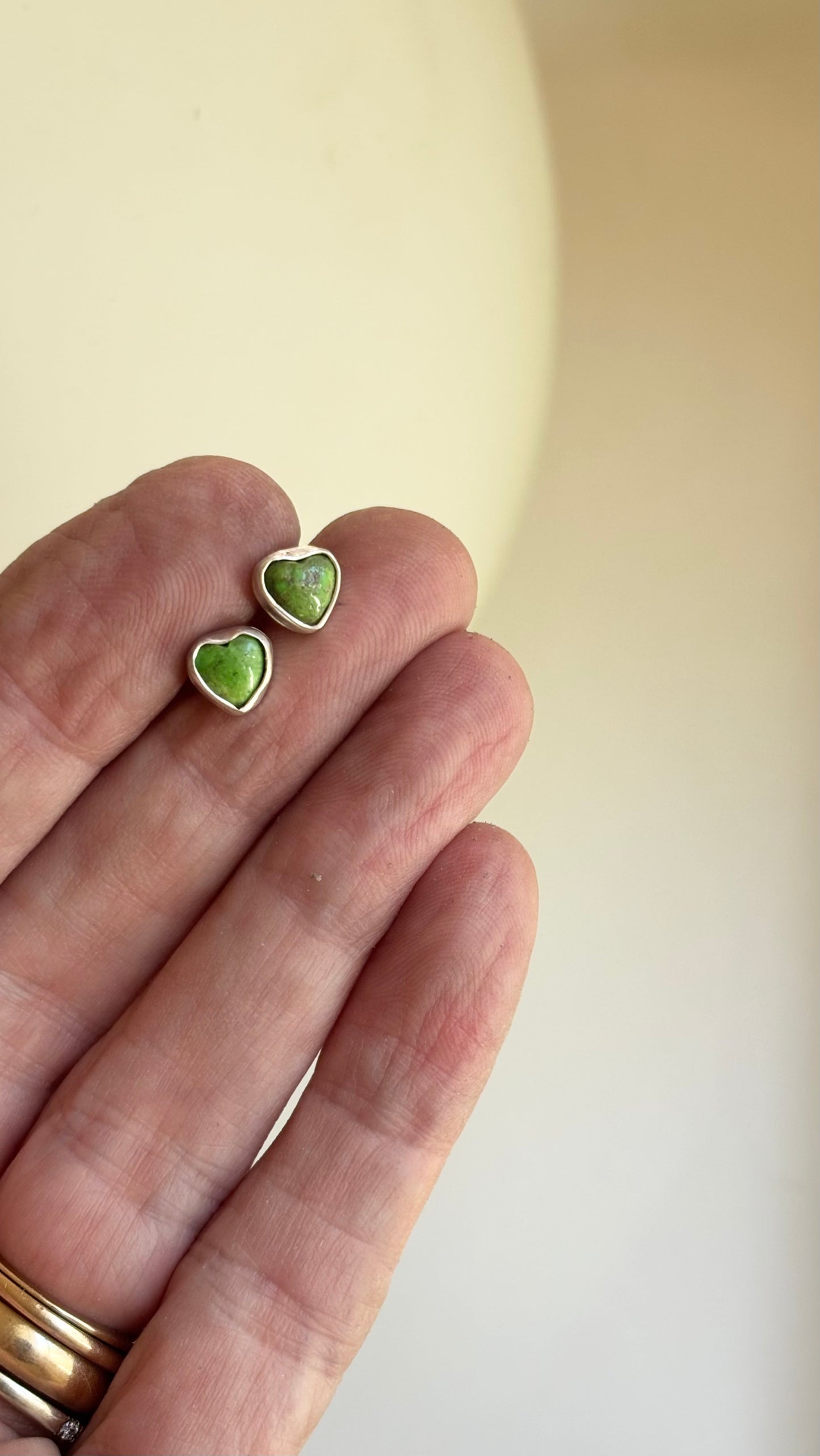 Gaspeite  Heart Earrings