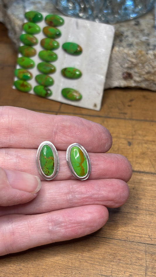 Green Mohave Turquoise Earrings
