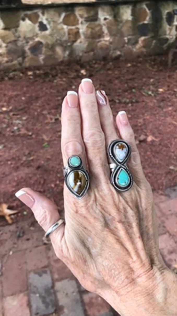Agate and Turquoise Ring