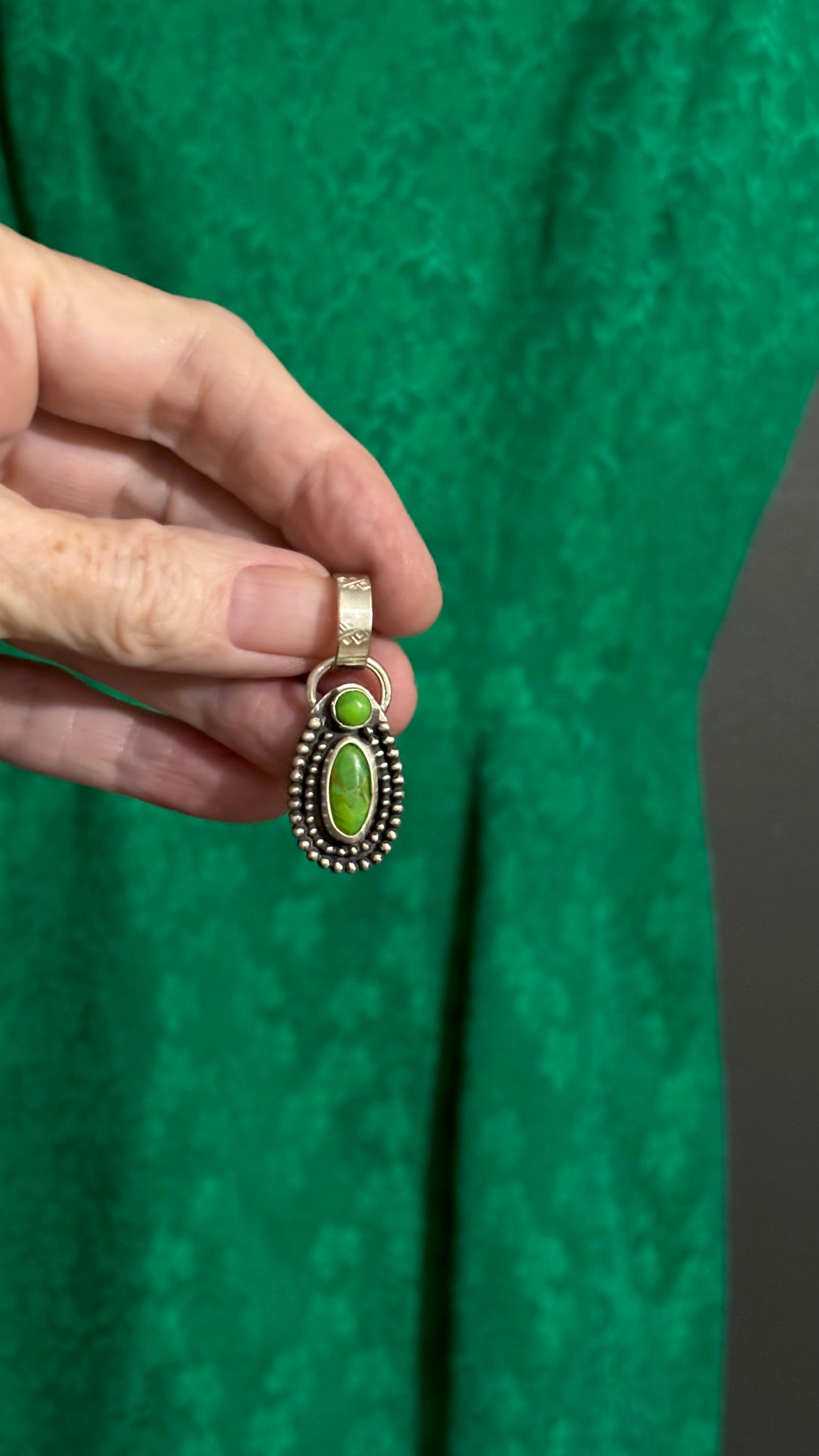 Green Mohave Turquoise Pendant