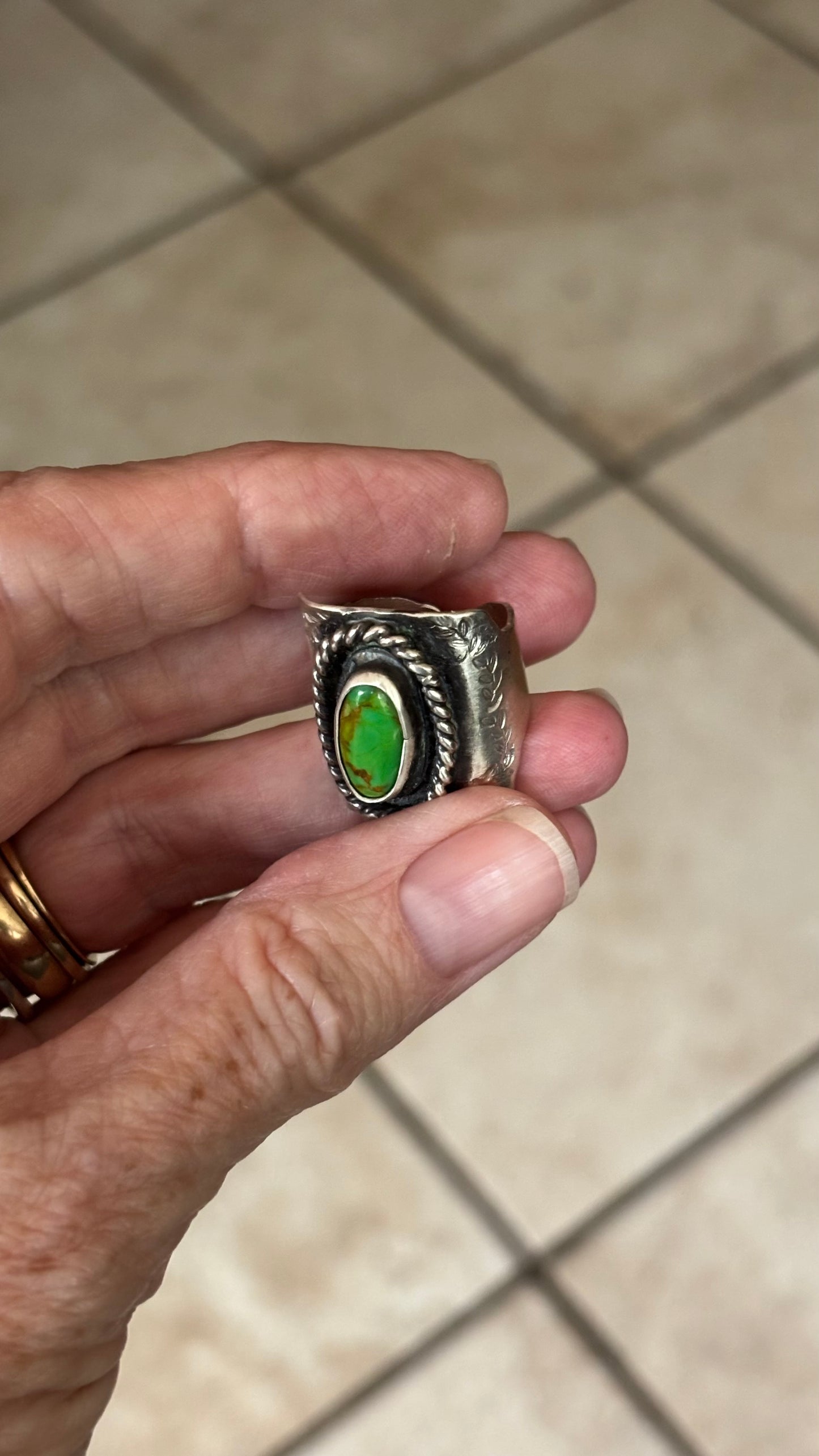 Green Mohave Turquoise Ring
