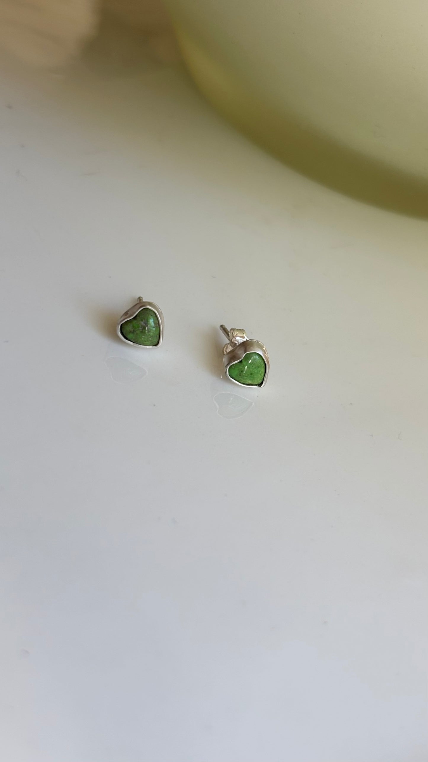 Gaspeite  Heart Earrings