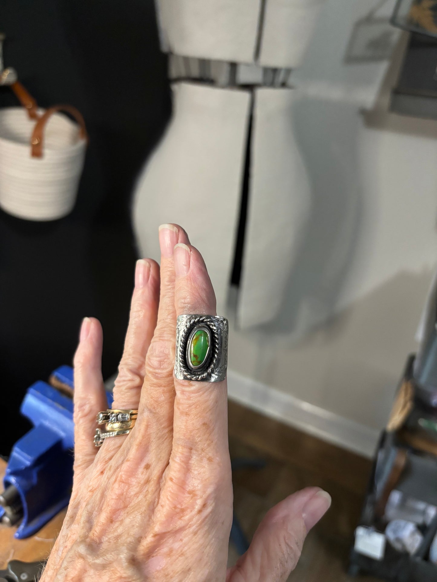 Green Mohave Turquoise Ring