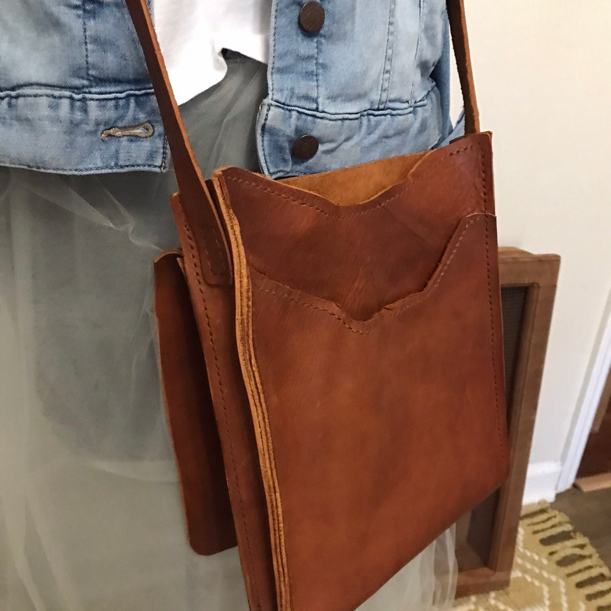 Crossbody Leather Messenger Bag