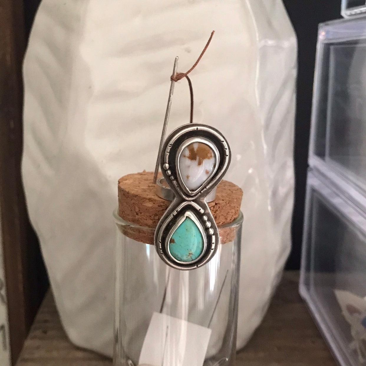 Agate and Turquoise Ring