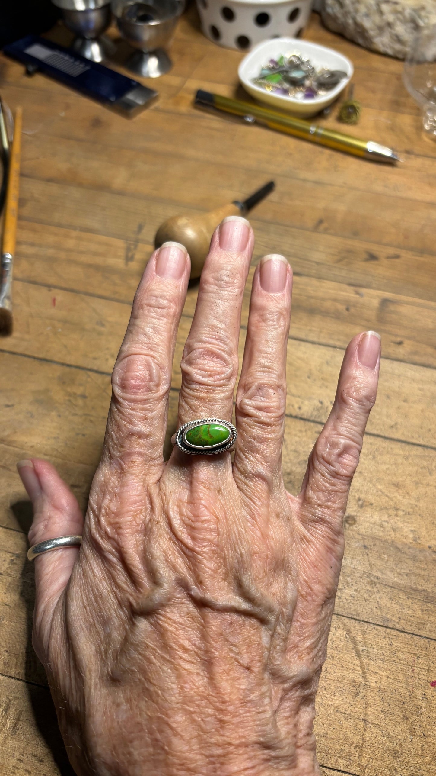 Green Mohave Turquoise Ring
