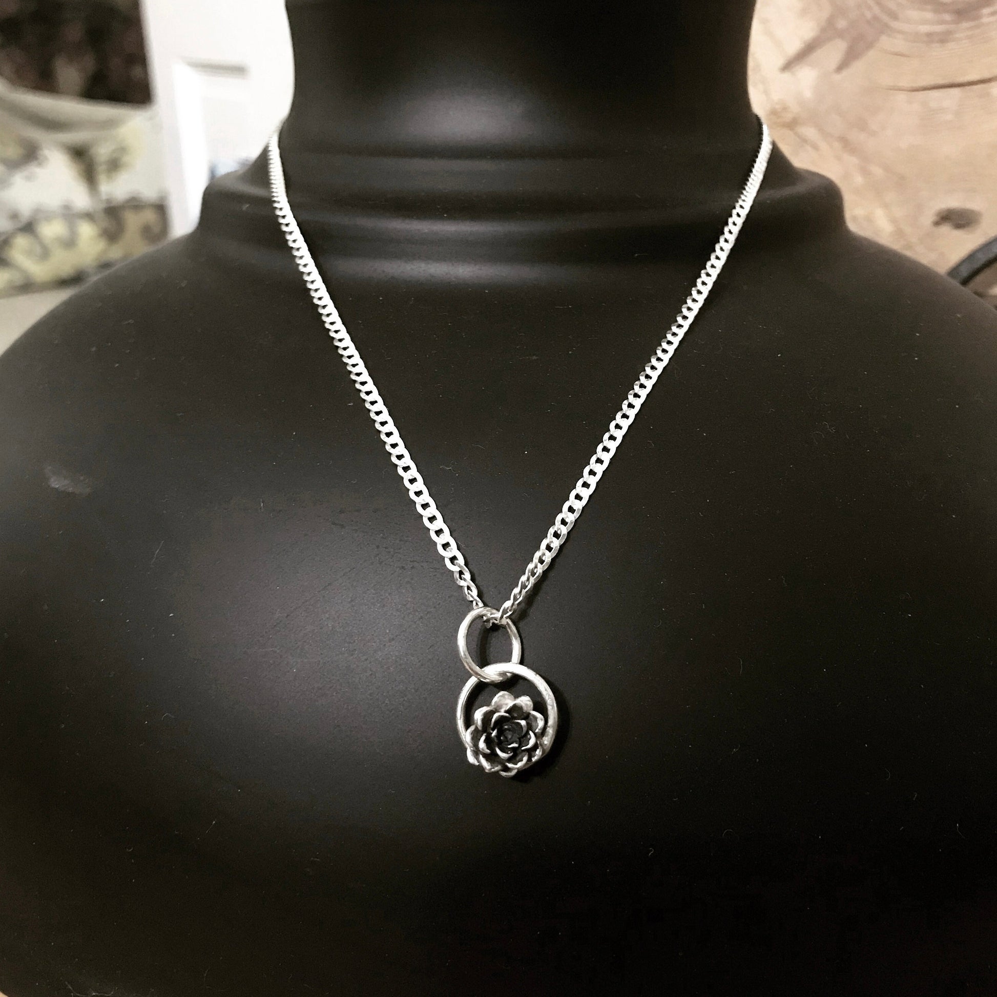 sterling silver bloom necklace