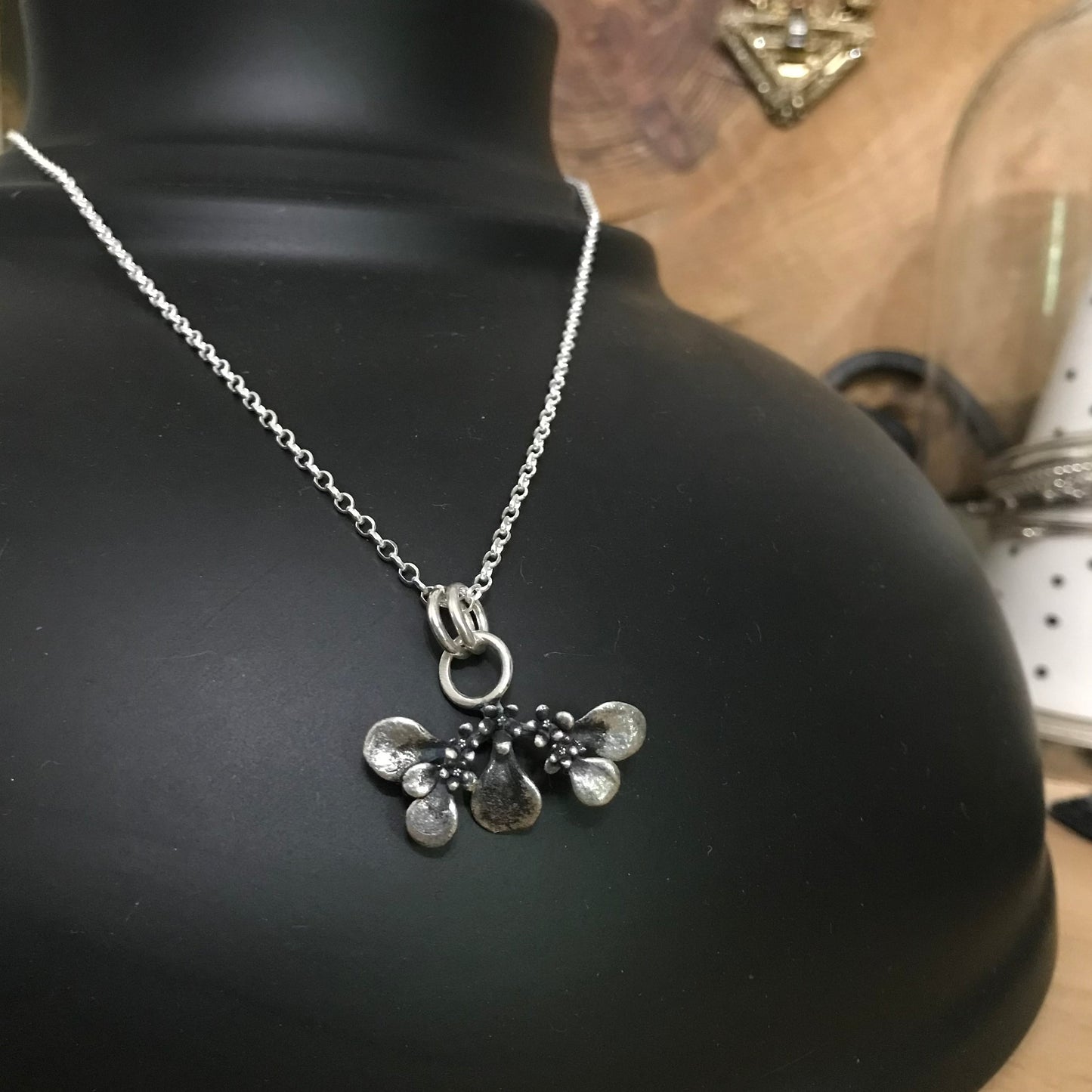 sterling silver bloom necklace