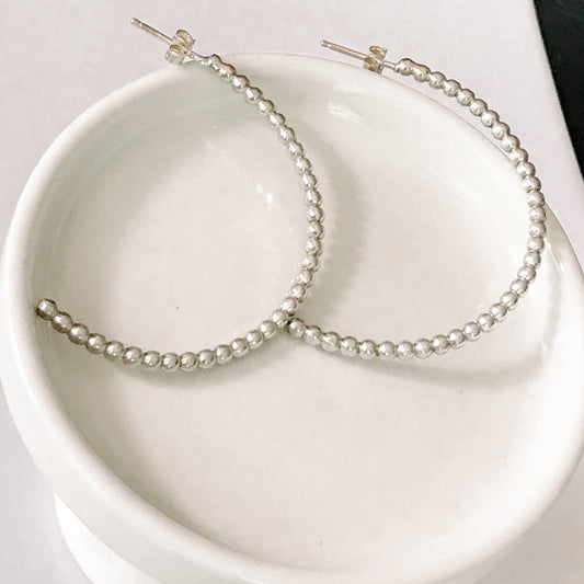 Beaded Half Hoop Earrings